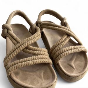 Zara Tan Sandals with Woven Straps